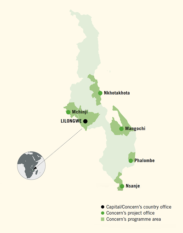 Concern’s programme area in Malawi