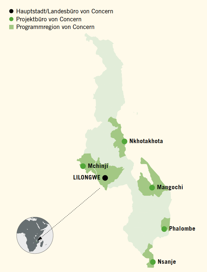 Concern’s programme area in Malawi