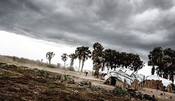 A storm strikes on the island of Buthony, Unity State, South Sudan.
