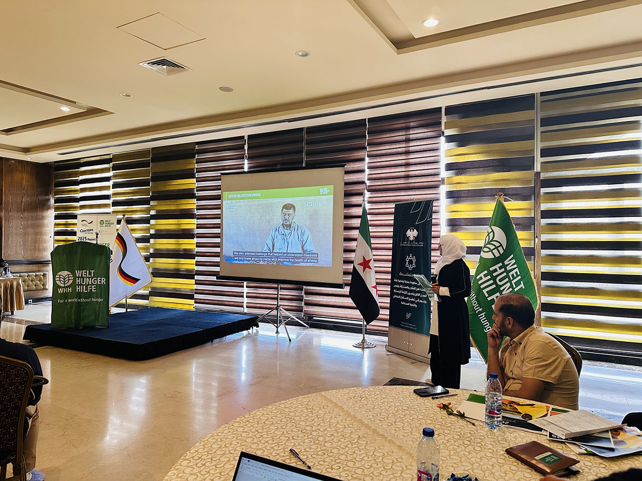 In the field voices session, Amina Hajsuliman shares field experiences highlighting efforts to empower farmers, create sustainable livelihood opportunities, and improve market access to strengthen community resilience and economic stability. Photo credits: Tasneem Haimoud