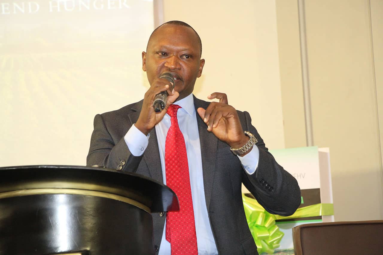 Joel K. Tanui addresses participants at the GHI Kenya 2025 launch in Nairobi, highlighting the need for increased investment in irrigation and cross-sector collaboration to achieve food and nutrition security. Photo credit: James Gichuru (Photojournalist Standard Media Group)